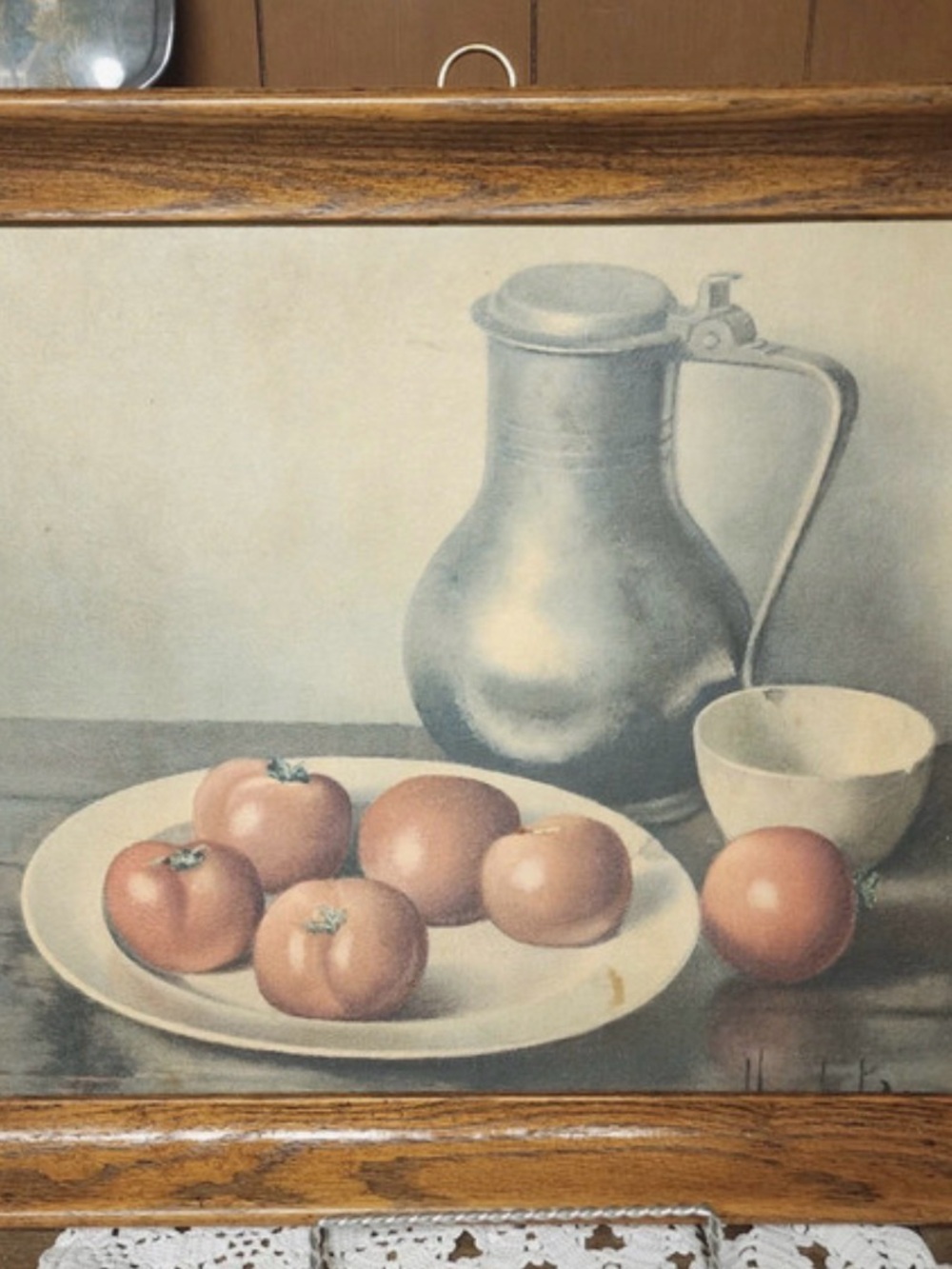 Cottagecore Still Life Wall Art Print in Cream and Brown